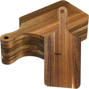 6 Pcs Cutting Board Bulk Kitchen Thicken Chopping Platter with Handles Wooden Charcuterie Serving Trays Blank Wood Boards