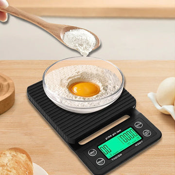 5/3kg LCD Kitchen Coffee Scale with Timing Digital Display Timer Coffee Weight Tool High Precision Measuring Precision LCD Scale