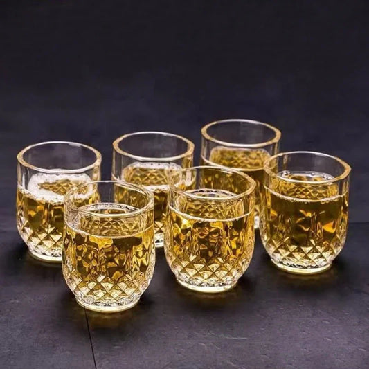 2pcs Sets Exquisite Foreign Wine Glass Small 85ml/80ml Relief Wine Cup Wine Glass Transparent Cocktail Glass Bar